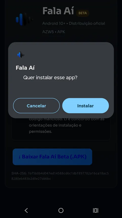 Confirme em “Instalar”.