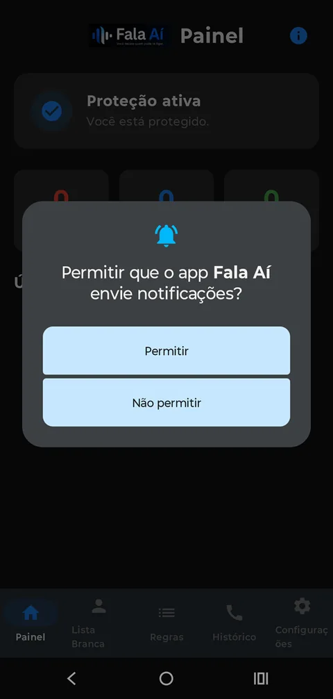 Permita notificações.