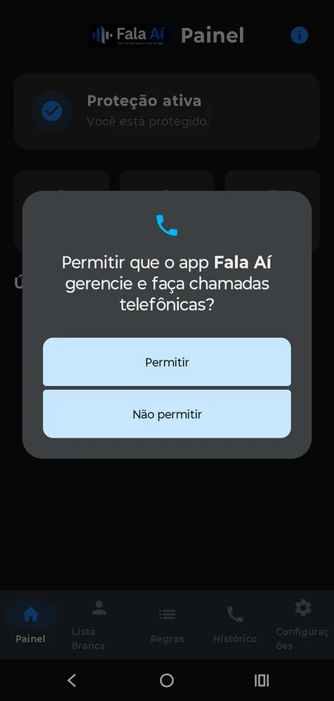 Permita gerenciar/fazer chamadas, quando solicitado.